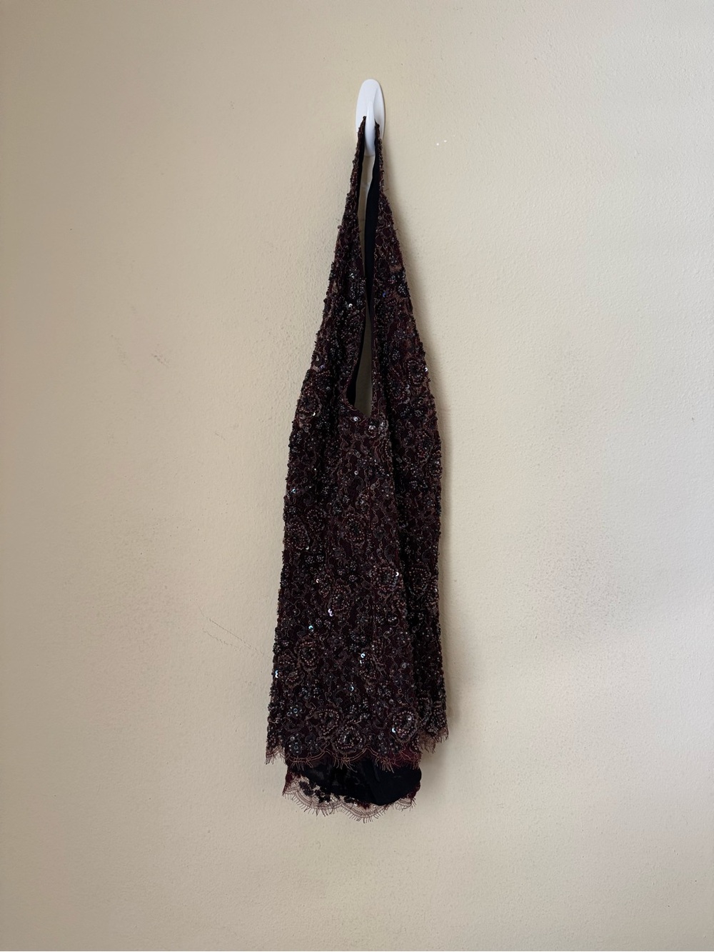 Ralph Lauren Collection New Sequin Embellished Halter Top Burgundy Size 4